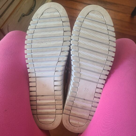 Silent D Brodies Tan-White Leather Lace Up Sneakers, Size 38 - Picture 11 of 11